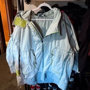 FP Movement by Free People Light Gray Jacket with Yellow Accents